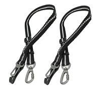 Newaner 2 Pack Cinturon Perro Coche, 3 en 1 Ajustable arnes con amortiguación elástica, Gancho de Seguridad aleación de Zinc Grueso y Hebilla Doble, se Puede Usar en Perros Grandes