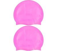 Newaner 2 Piezas Gorro de natación de Silicona para niños, protección para los oídos, Recubrimiento Ripstop para Mayor Resistencia al Deslizamiento, Gorros de baño Infantiles para niño y niña(Rosa)