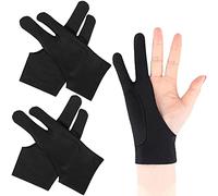 Newaner 4 PCS guantes transpirables para artistas para tabletas gráficas, guantes de dibujo digital, guantes elásticos antiincrustantes para dibujo gráfico, bloc y creación de arte, Negro, (L)