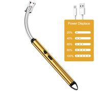 Newaner Encendedor Electrico, Encendedor Cocina Arco Eléctricos, Mechero Electrico USB Recargable Largo Antiviento 360 Flexible Mecheros ara Cocina de Gas Velas Aromáticas Chimenea Barbacoa(Oro)