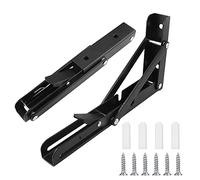 Newaner Escuadras Abatibles,Escuadras para Estanterias,Soporte Estantería Plegable,Pared Soporte de Estante,Escuadra Plegable de Acero Inoxidable con Tacos y Tornillos(30cm,2Piezas)