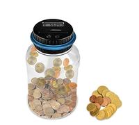 Newaner Hucha Electronica Adulto con Pantalla LCD, Automático Contador de Monedas Euros, Alcancias Digital, Transparente Gran Capacidad Caja de Dinero, Regalo Tarro Ahorro para Niños (1.8L)