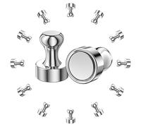 Newaner Imanes 12 Piezas, Imanes Neodimio con Caja de Almacenamiento, Imanes Fuertes, Imanes Potentes de 12X16mm para Pizarra Tablero Tablón de Anuncios Magnetico Refrigerador Mini Imán Portátil