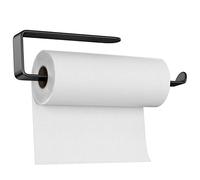 Newaner Portarollos Papel de Cocina, 295mm Autoadhesivo o Portarrollos Adhesivo de Perforación, Soporte de Aluminio Espacial para Baño, Armarios, Vertical u Horizontal, Negro