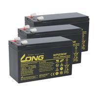 Newave PowerVario PVO11LI/1,5K - 3 baterías de 12 V 9 Ah AGM de fieltro de plomo (WP1236W), Faston de 6,3 mm, sin mantenimiento, apto para aplicaciones UPS