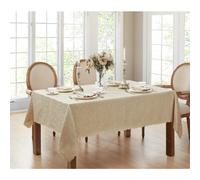 Newbridge Mantel de tela de damasco festoneado Portofino de Acciσn de Gracias, 52.0 x 70.1 in, rectangular, de lino, resistente a las arrugas y l