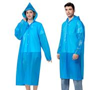 Newbyinn 2 Piezas Chubasquero mujer hombre impermeable,Raincoat Chubasqueros transparente poncho lluvia capa de chuva Azul
