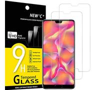 NEW'C 2 Piezas, Protector Pantalla para Huawei P20, Cristal templado Antiarañazos, Antihuellas, Sin Burbujas, Dureza 9H, 0.33 mm Ultra Transparente, Ultra Resistente