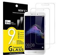NEW'C 2 Piezas, Protector Pantalla para Huawei P8 Lite 2017, Cristal templado Antiarañazos, Antihuellas, Sin Burbujas, Dureza 9H, 0.33 mm Ultra Transparente, Ultra Resistente