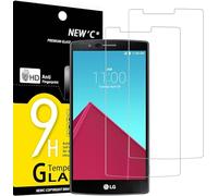 NEW'C 2 Piezas, Protector Pantalla para LG G4, Cristal templado Antiarañazos, Antihuellas, Sin Burbujas, Dureza 9H, 0.33 mm Ultra Transparente, Ultra Resistente
