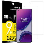 NEW'C 2 Piezas, Protector Pantalla para OnePlus 8T, Cristal templado Antiarañazos, Antihuellas, Sin Burbujas, Dureza 9H, 0.33 mm Ultra Transparente, Ultra Resistente