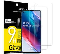 NEW'C 2 Piezas, Protector Pantalla para OPPO Find X3 Lite, Cristal Templado Antiarañazos, Antihuellas, Sin Burbujas, Dureza 9H, 0.33 mm Ultra Transparente, Ultra Resistente
