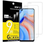 NEW'C 2 Piezas, Protector Pantalla para OPPO Reno 4, [No Para Oppo Reno 4Z] Cristal templado Antiarañazos, Antihuellas, Sin Burbujas, Dureza 9H, 0.33 mm Ultra Transparente, Ultra Resistente