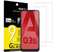 NEW'C 2 Piezas, Protector Pantalla para Samsung Galaxy A03 / A03s / A02s, Cristal templado Antiarañazos, Antihuellas, Sin Burbujas, Dureza 9H, 0.33 mm Ultra Transparente, Ultra Resistente