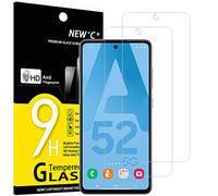 NEW'C 2 Piezas, Protector Pantalla para Samsung Galaxy A52, A52 5G, A52S 5G, Cristal Templado Antiarañazos, Antihuellas, Sin Burbujas, Dureza 9H, 0.33 mm Ultra Transparente, Ultra Resistente