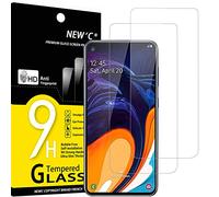 NEW'C 2 Piezas, Protector Pantalla para Samsung Galaxy A60, Cristal templado Antiarañazos, Antihuellas, Sin Burbujas, Dureza 9H, 0.33 mm Ultra Transparente, Ultra Resistente