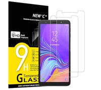 NEW'C 2 Piezas, Protector Pantalla para Samsung Galaxy A7 (2018), Cristal Templado Antiarañazos, Antihuellas, Sin Burbujas, Dureza 9H, 0.33 mm Ultra Transparente, Ultra Resistente