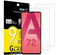 NEW'C 2 Piezas, Protector Pantalla para Samsung Galaxy A72 / A72 5G, Cristal templado Antiarañazos, Antihuellas, Sin Burbujas, Dureza 9H, 0.33 mm Ultra Transparente, Ultra Resistente