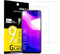 NEW'C 2 Piezas, Protector Pantalla para Xiaomi Mi 10 Lite, Cristal Templado Antiarañazos, Antihuellas, Sin Burbujas, Dureza 9H, 0.33 mm Ultra Transparente, Ultra Resistente