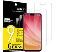 NEW'C 2 Piezas, Protector Pantalla para Xiaomi Mi 8 Lite, Xiaomi Mi 8X, Cristal templado Antiarañazos, Antihuellas, Sin Burbujas, Dureza 9H, 0.33 mm Ultra Transparente, Ultra Resistente