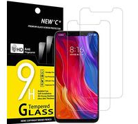 NEW'C 2 Piezas, Protector Pantalla para Xiaomi Mi 8, Mi 8 Pro, Mi 8 Explorer, Cristal templado Antiarañazos, Antihuellas, Sin Burbujas, Dureza 9H, 0.33 mm Ultra Transparente, Ultra Resistente
