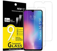 NEW'C 2 Piezas, Protector Pantalla para Xiaomi Mi 9 SE, Mi Play, Cristal Templado Antiarañazos, Antihuellas, Sin Burbujas, Dureza 9H, 0.33 mm Ultra Transparente, Ultra Resistente