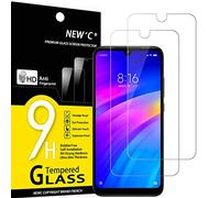 NEW'C 2 Piezas, Protector Pantalla para Xiaomi Redmi 7, Redmi Y3, Cristal templado Antiarañazos, Antihuellas, Sin Burbujas, Dureza 9H, 0.33 mm Ultra Transparente, Ultra Resistente
