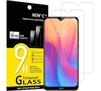 NEW'C 2 Piezas, Protector Pantalla para Xiaomi Redmi 8, Redmi 8A, Cristal templado Antiarañazos, Antihuellas, Sin Burbujas, Dureza 9H, 0.33 mm Ultra Transparente, Ultra Resistente