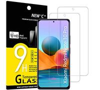 NEW'C 2 Piezas, Protector Pantalla para Xiaomi Redmi Note 10 Pro, 10 Pro Max 4G, Cristal templado Antiarañazos, Antihuellas, Sin Burbujas, Dureza 9H, 0.33 mm Ultra Transparente, Ultra Resistente
