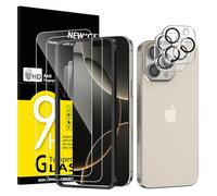 NEW'C 2 x Protector Pantalla para iPhone 16 Pro (6,3 Pulgadas) y 2 x Protector Pantalla Protector de Lente de Cámara - Cristal Templado - Ultra Resistente - Herramienta de instalación fácil incluida