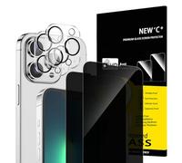NEW'C 2 x Protector Pantalla privacidad para iPhone 13 Pro Max (6,7 Pulgadas) y 2 x Protector Pantalla Protector de Lente de Cámara - Cristal Templado-Ultra Resistente-Ángulo de Privacidad 28 Grados