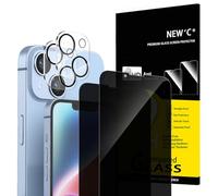 NEW'C 2 x Protector Pantalla privacidad para iPhone 14 (6,1 Pulgadas) y 2 x Protector Pantalla Protector de Lente de Cámara - Cristal Templado-Ultra Resistente-Ángulo de Privacidad 28 Grados