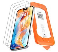 NEW'C 3 Piezas, Protector de pantalla Cobertura total para iPhone 16 Plus, iPhone 15 Plus 6,7 pulgadas [Instalación Automática], Cristal Vidrio Templado - Ultra Resistente - Efectivo contra Rayones