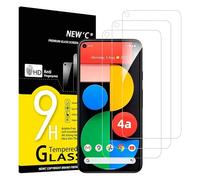 NEW'C 3 Piezas, Protector Pantalla para Google Pixel 4a 5G, [No para Pixel 4a] Cristal Templado Antiarañazos, Antihuellas, Sin Burbujas, Dureza 9H, 0.33 mm Ultra Transparente, Ultra Resistente