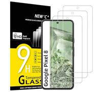 NEW'C 3 Piezas, Protector Pantalla para Google Pixel 8, Cristal templado Antiarañazos, Antihuellas, Sin Burbujas, Dureza 9H, 0.33 mm Ultra Transparente, Ultra Resistente