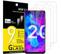 NEW'C 3 Piezas, Protector Pantalla para Honor 20 Lite, Honor 20i, Cristal templado Antiarañazos, Antihuellas, Sin Burbujas, Dureza 9H, 0.33 mm Ultra Transparente, Ultra Resistente