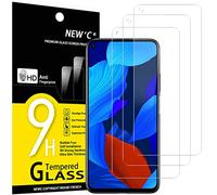 NEW'C 3 Piezas, Protector Pantalla para Huawei Nova 5T, Cristal templado Antiarañazos, Antihuellas, Sin Burbujas, Dureza 9H, 0.33 mm Ultra Transparente, Ultra Resistente
