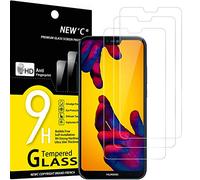 NEW'C 3 Piezas, Protector Pantalla para Huawei P20 Lite, Nova 3e, Cristal templado Antiarañazos, Antihuellas, Sin Burbujas, Dureza 9H, 0.33 mm Ultra Transparente, Ultra Resistente
