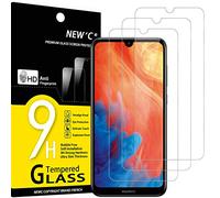 NEW'C 3 Piezas, Protector Pantalla para Huawei Y7 2019, Y7 Pro 2019, Y7 Prime 2019, Cristal templado Antiarañazos, Antihuellas, Sin Burbujas, Dureza 9H, 0.33 mm Ultra Transparente