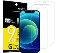 NEW'C 3 Piezas, Protector Pantalla para iPhone 12, iPhone 12 Pro (6,1 Pulgadas), Cristal Templado Antiarañazos, Antihuellas, Sin Burbujas, Dureza 9H, 0.33 mm Ultra Transparente, Ultra Resistente