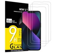 NEW'C 3 Piezas, Protector Pantalla para iPhone 13 Mini (5,4 Pulgadas), Cristal templado Antiarañazos, Antihuellas, Sin Burbujas, Dureza 9H, 0.33 mm Ultra Transparente, Ultra Resistente