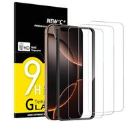 NEW'C 3 Piezas, Protector Pantalla para iPhone 17, 17 Pro, iPhone 16 Pro (6,3″), Cristal templado con herramienta de instalación fácil incluida, Antiarañazos, Antihuellas, Dureza 9H, Ultra Resistente