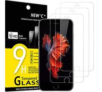 NEW'C 3 Piezas, Protector Pantalla para iPhone 6, iPhone 6s, Cristal templado Antiarañazos, Antihuellas, Sin Burbujas, Dureza 9H, 0.33 mm Ultra Transparente, Ultra Resistente
