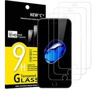 NEW'C 3 Piezas, Protector Pantalla para iPhone 7 Plus y iPhone 8 Plus, Cristal templado Antiarañazos, Antihuellas, Sin Burbujas, Dureza 9H, 0.33 mm Ultra Transparente, Ultra Resistente