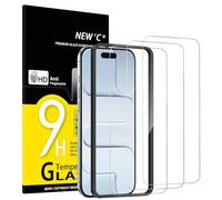NEW'C 3 Piezas, Protector Pantalla para iPhone Air,iPhone 17 Air (6,5 Pulgadas),Cristal templado con herramienta de instalación fácil incluida, Antiarañazos, Antihuellas, Dureza 9H, Ultra Resistente