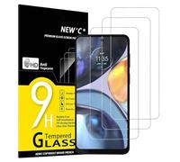NEW'C 3 Piezas, Protector Pantalla para Motorola Moto G22, Cristal templado, Sin Burbujas, Dureza 9H, 0.33 mm Ultra Transparente, Ultra Resistente