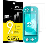 NEW'C 3 Piezas, Protector Pantalla para Nintendo Switch lite, Cristal templado Antiarañazos, Antihuellas, Sin Burbujas, Dureza 9H, 0.33 mm Ultra Transparente, Ultra Resistente