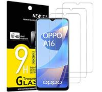 NEW'C 3 Piezas, Protector Pantalla para OPPO A16 (6,52 Pulgadas), A16s, Cristal Templado Antiarañazos, Antihuellas, Sin Burbujas, Dureza 9H, 0.33 mm Ultra Transparente, Ultra Resistente