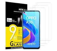 NEW'C 3 Piezas, Protector Pantalla para Oppo A76, Antiarañazos, Antihuellas, Sin Burbujas, Dureza 9H, 0.33mm Ultra Transparente, Vidrio Templado Ultra Resistente