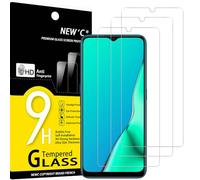 NEW'C 3 Piezas, Protector Pantalla para OPPO A9 2020, OPPO A5 2020, Cristal templado Antiarañazos, Antihuellas, Sin Burbujas, Dureza 9H, 0.33 mm Ultra Transparente, Ultra Resistente